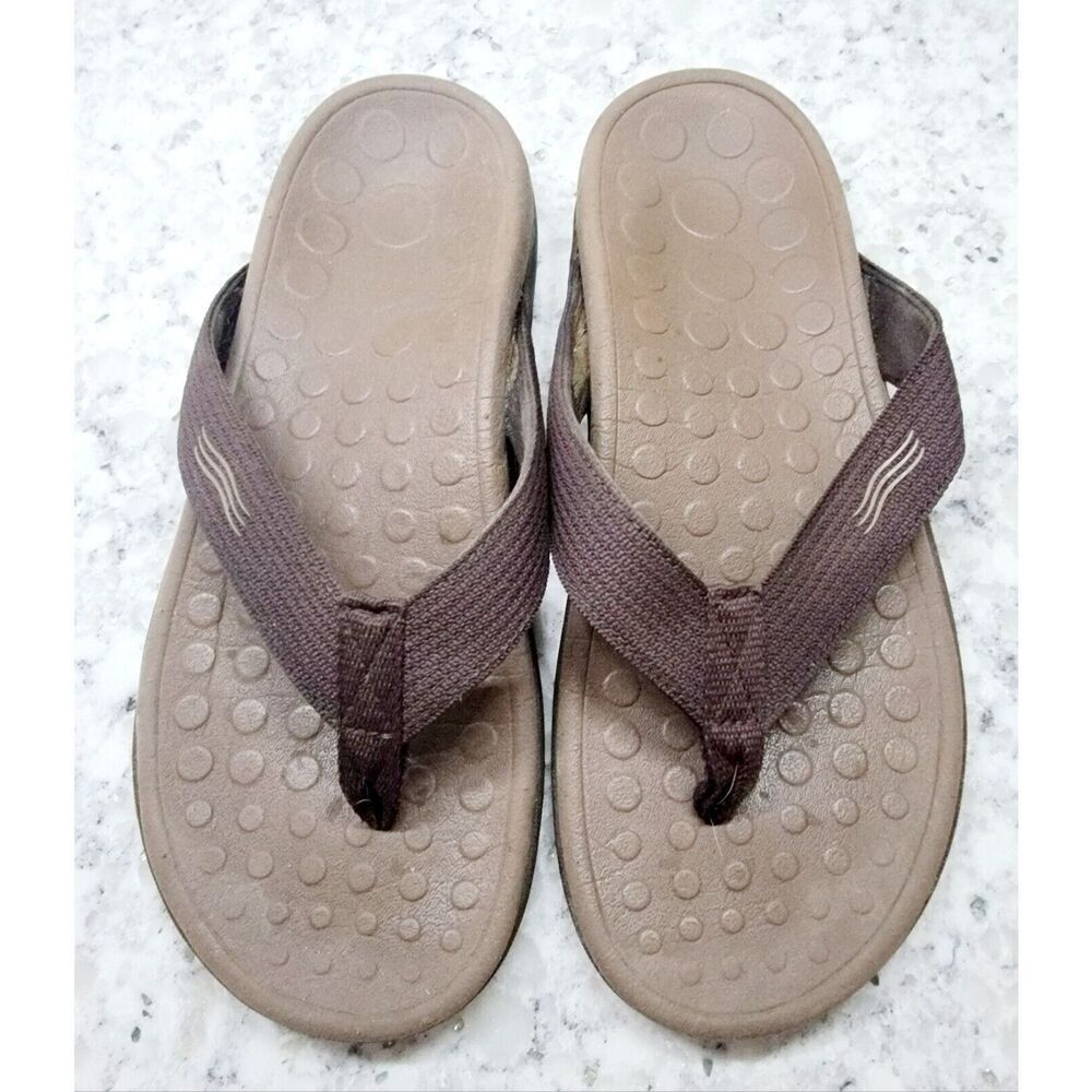 Orthaheel Wave Sandal Men's 7 Women's 8.5 Brown Thong Flip‎ Flop Slip On Shoes
